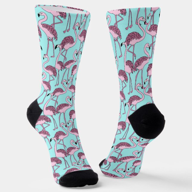 Whimsical Pink Flamingo Muster Socken (Gewinkelt)