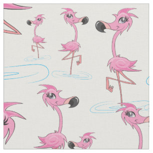 Whimsical Pink Flamingo Muster Stoff