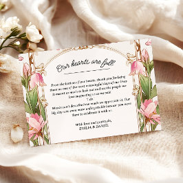 Whimsical Pink Floral Art Nouveau Wedding   Dankeskarte