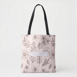 Whimsical Pink Floral Doula oder Hebamme Förderung Tasche