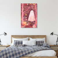Whimsical Pink Ghost im verzauberten Blumenwald