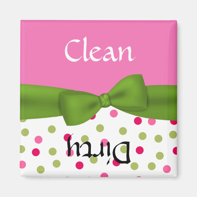 Whimsical Pink & Green Geschirrspülmaschine Magnet (Vorne)