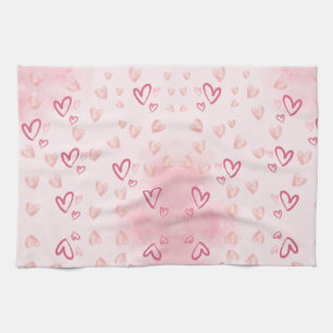 Whimsical Pink Herz Geschirrtuch
