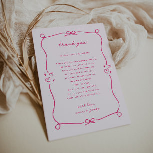 Whimsical Pink Hochzeitsempfang Danke