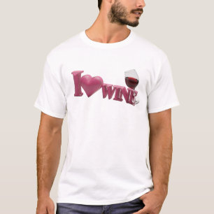 Whimsical Pink I LOVEW WINE Tragbare Kunst T-Shirt