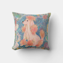 Whimsical Pink Poodle & Ocean Shells Cushion  Kissen