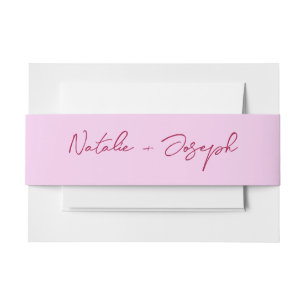 Whimsical Pink-Rasberry-Retro-whimsische Hochzeit Einladungsbanderole
