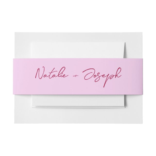  Whimsical Pink Raspberry Retro Whimsical Wedding Einladungsbanderole (Vorderseite Beispiel)
