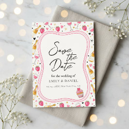 Whimsical Pink Save the Date Wedding Design Einladung
