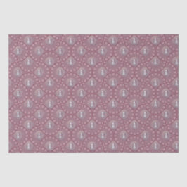 Whimsical Pink Snowman Mandala Art Deco Ogee Fans Seidenpapier