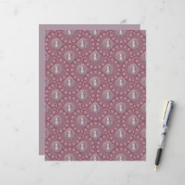 Whimsical Pink Snowman Mandala Ogee Fans Scrapbook