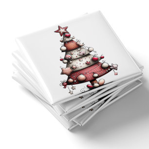 Whimsical Pink Stern Baum Weihnachtsmagnet Magnet