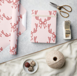 Whimsical Pink Weihnachtsmuster Wrapping Paper Geschenkpapier