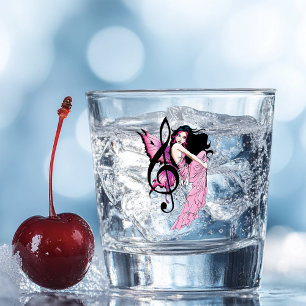 Whimsical Pinke Fee Blaue Fantasie Notenzeichen Schnapsglas