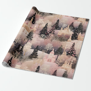 Whimsical Pinke Winterlandschaft (2) Geschenkpapier