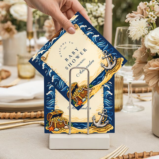 Whimsical Pirate Ship Adventure Baby Shower Serviette (Von Creator hochgeladen)