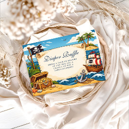 Whimsical Pirate Ship Adventure Diapper Raffle Begleitkarte