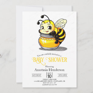 Whimsical Playful Bee Baby Dusche Einladung