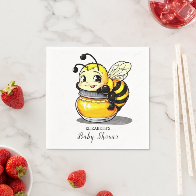 Whimsical Playful Bee Baby Dusche Serviette (Beispiel)