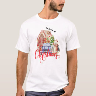 Whimsical Polar Bear & Gingerbrett Weihnachten im T-Shirt