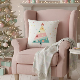 Whimsical Polka Dot Moderner Weihnachtsbaum Kissen