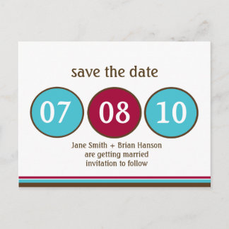 Whimsical Polka Dots Save the Date Postcard Ankündigungspostkarte