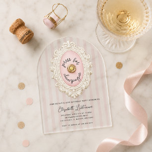 Whimsical Press für Champagner-Geburtstag Acryleinladungen