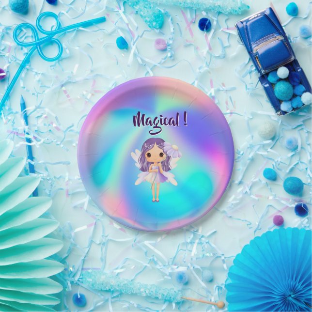 Whimsical Princess Fairy Birthday Pappteller (Party)