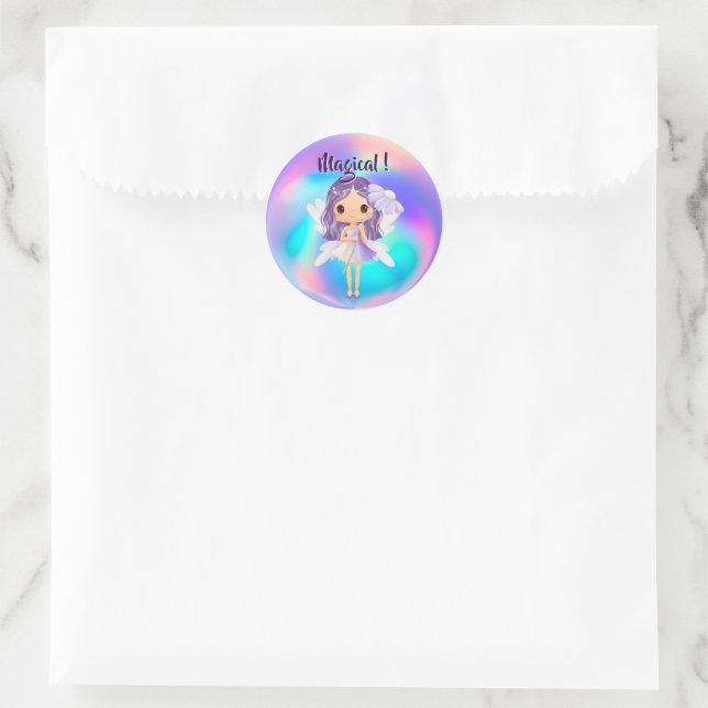 Whimsical Princess Fairy Birthday Runder Aufkleber (Tasche)