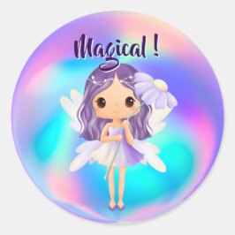 Whimsical Princess Fairy Birthday Runder Aufkleber