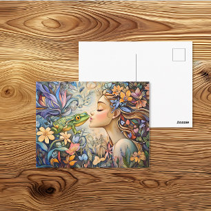Whimsical Princess Küsst Frosch Märchen Postkarte