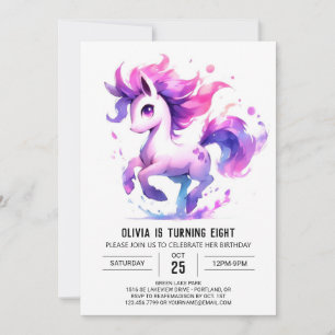 Whimsical Printable Horse zum Geburtstag Einladung