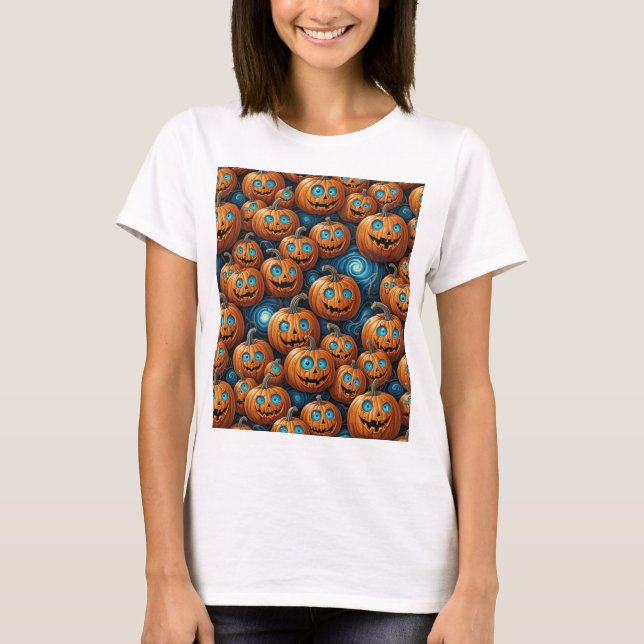 Whimsical Pumpkin Halloween T-Shirt (Devant)