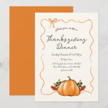 Whimsical Pumpkin Handwriting Erntedank Dinner