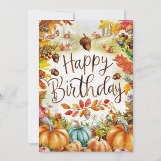 Whimsical Pumpkin Herbst glücklich Geburtstag Karte