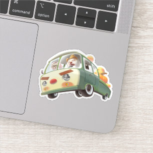 Whimsical Pumpkin Ride Aufkleber