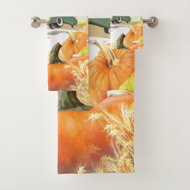 Whimsical Pumpkin Ride Badhandtuch Set (Insitu)