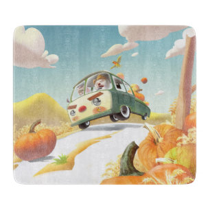 Whimsical Pumpkin Ride Schneidebrett