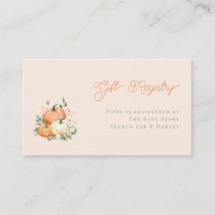 Whimsical Pumpkins & Pink Baby Registry Begleitkarte
