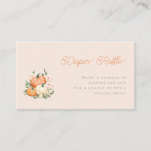 Whimsical Pumpkins & Pink Diaper Raffel Begleitkarte (Vorderseite)