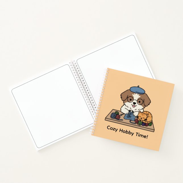 Whimsical Puppy & Kitten Crafting Sketchbook Notizbuch (Innenseite)