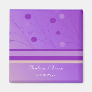 Whimsical Purple Save the Date Magnet
