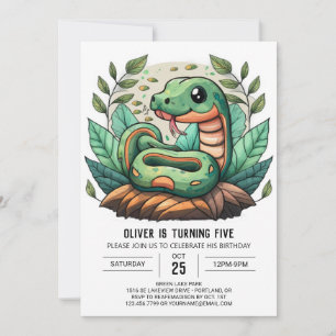 Whimsical Python Invitation d'anniversaire