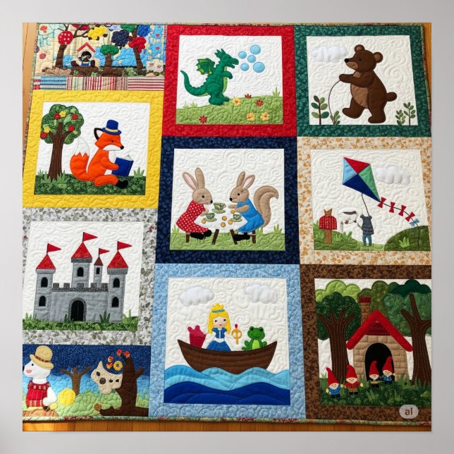 Whimsical Quilt Graphic Poster (Vorne)