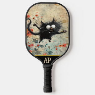 *~* Whimsical Quirky Cat AP68 Floral 8 FOTO Pickleball Schläger
