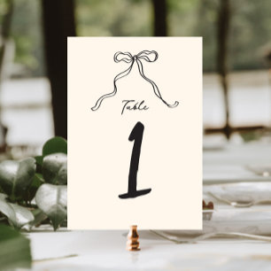 Whimsical Quirky Handgeschriebener Bow Tischnummer