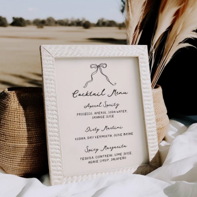 Whimsical Quirky handgeschriebenes Cocktailmenü Poster (Von Creator hochgeladen)