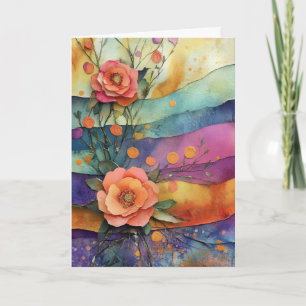 Whimsical Quirky Paper Blume Hallo geklappt Karte