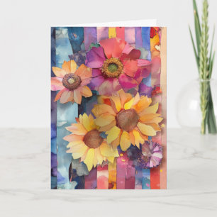 Whimsical Quirky Paper Blume Hallo geklappt Karte