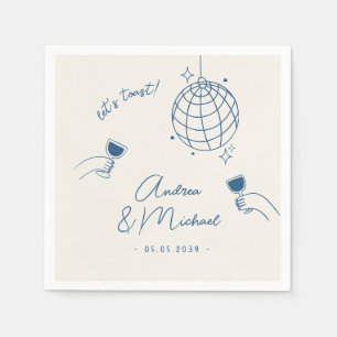Whimsical Quirky Retro Fun Französisch Engagement Serviette